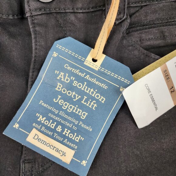 Democracy Jeans Womens 12 Black AB Solution Vintage Skinny Denim 32x29 NWT - Picture 9 of 12